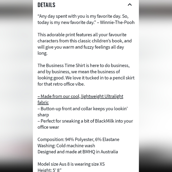 Winnie the Pooh button up business top - Picture 6 of 6